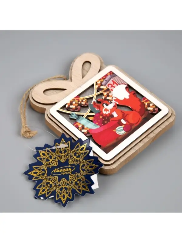 Подвеска световая &laquo;Белочка с подарками&raquo;, 11&times;9 см, от батареек LR41&times;3, свечение тёплое белое