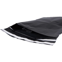 Корд курьерский пакет,без печати,без кармана,чер.,240х320+40,40мкм,100шт/уп