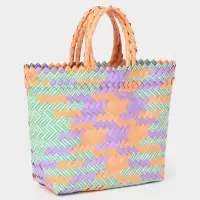 Сумка плетёная, 20&times;10&times;30 см, пластик, разноцветная