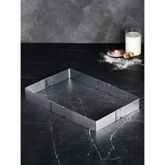 Форма для выпечки с регулировкой размера «Прямоугольная», h-5 см, 15х25 - 27х48 см Форма для выпечки с регулировкой размера «Прямоугольная», h-5 см, 15х25 - 27х48 см