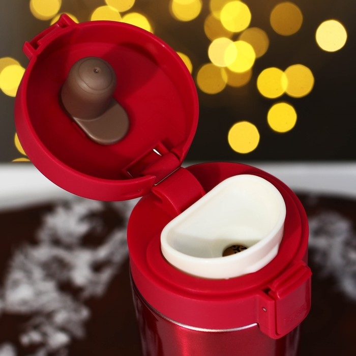 Новый год. Термостакан новогодний с кнопкой «Волшебных моментов», 350 мл Новый год. Термостакан новогодний с кнопкой «Волшебных моментов», 350 мл