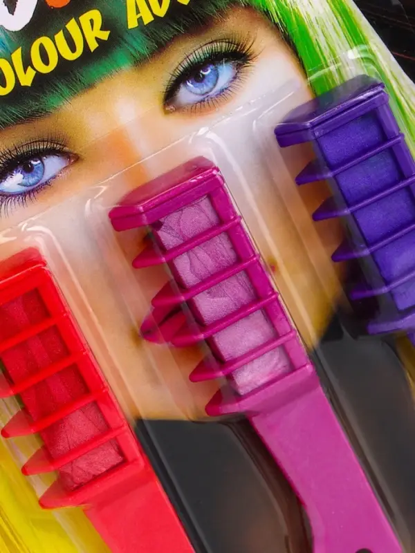 Мелки для волос с насадкой, набор 3 цвета