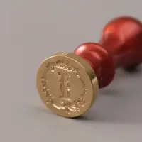 Печать для сургуча с пластиковой ручкой &laquo;Венок с буквой I&raquo;, 2.5&times;2.5&times;6.3 см