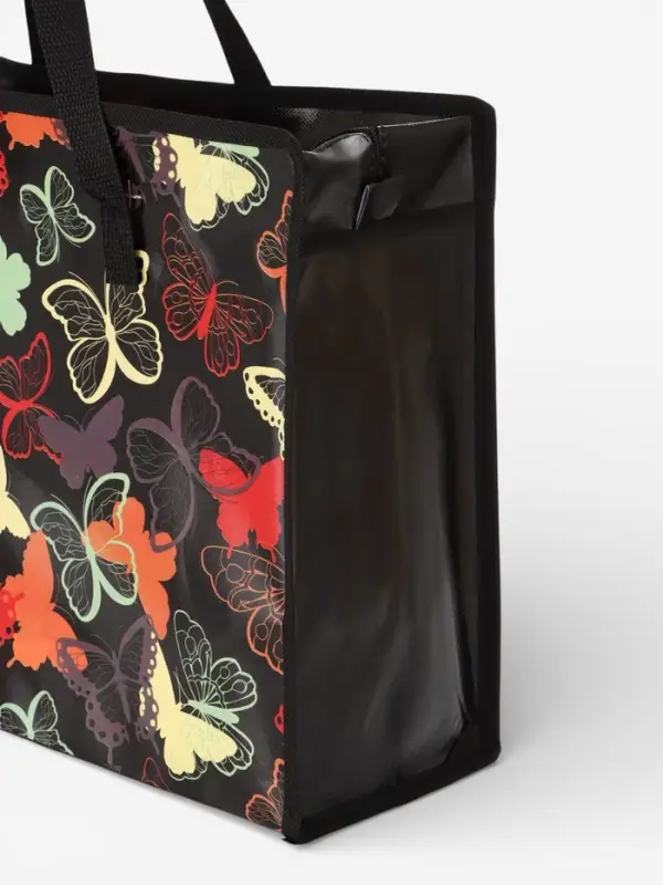 Сумка хоз Бабочки, 40*15*30, отдел на молнии, черный