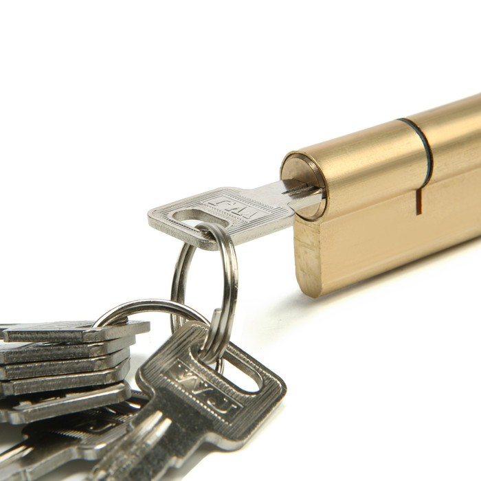 Цилиндровый механизм для китайской двери, 90 мм, латунь, цвет золото Цилиндровый механизм для китайской двери, 90 мм, латунь, цвет золото