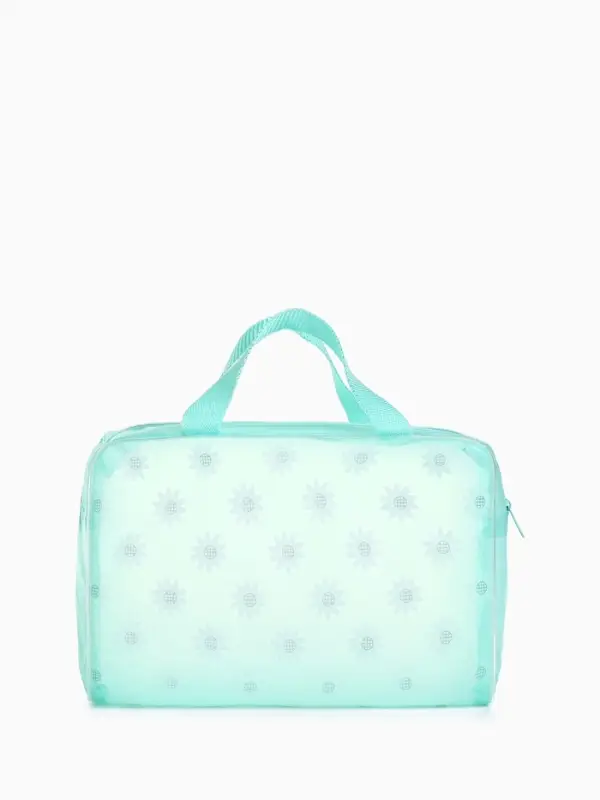 Косметичка-сумка на молнии для бассейна, с ручками, средний размер, зелёная