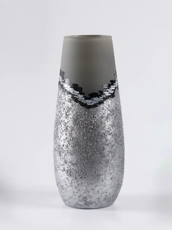 Ваза «Омега», h=26 см, стекло, светло-серая Ваза «Омега», h=26 см, стекло, светло-серая