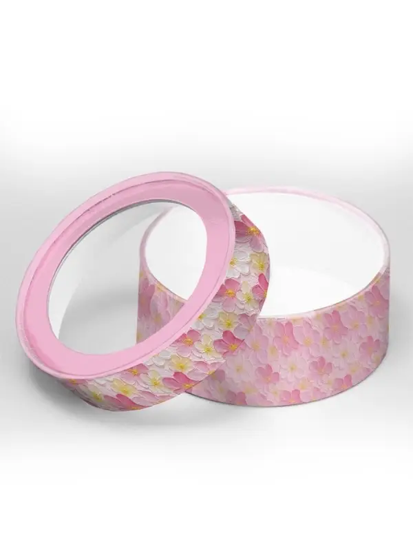 Коробка тубус с окном «Розовые цветы», 16 х 16 х 5 см