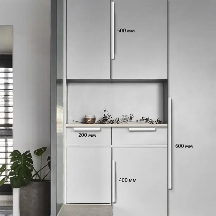 Ручка торцевая CAPPIO RP100WH, L=400 мм, белая, 4 шт.
