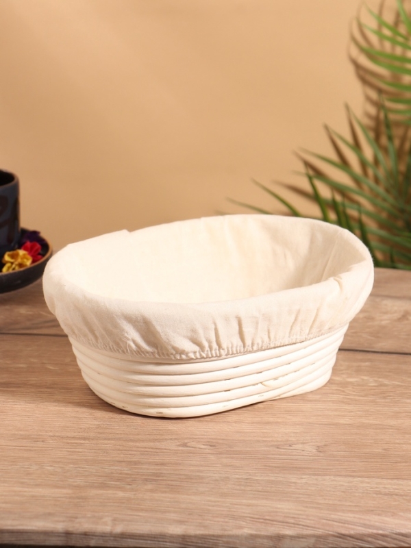 Корзинка с тканевым подкладом, 24х18х9 см, ротанг