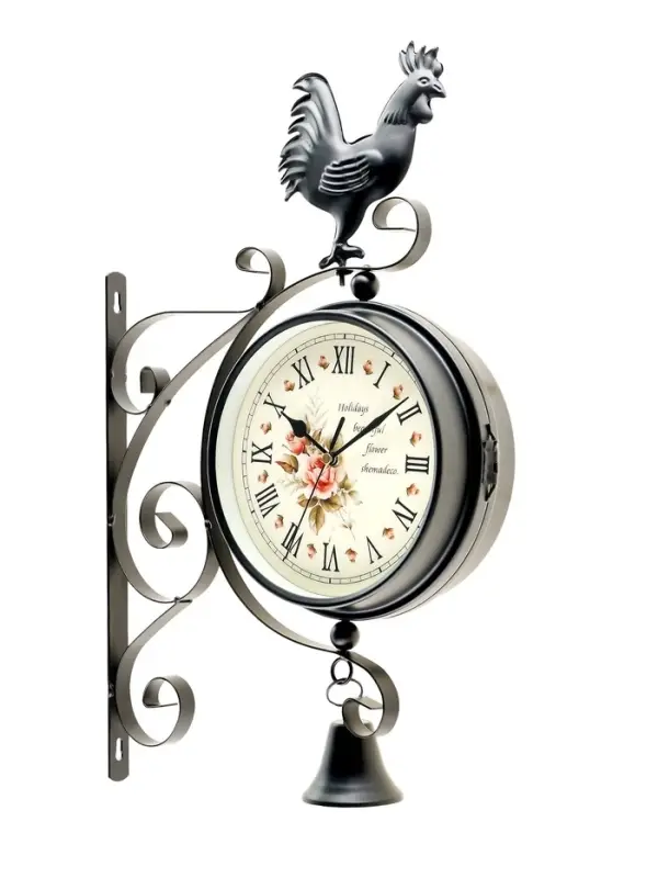 Часы настенные интерьерные &laquo;Флюгер&raquo;, двусторонние, на подвесе, бесшумные, плавный ход, 48&times;32 см, циферблат d=19 см, от батарейки 1&times;АА