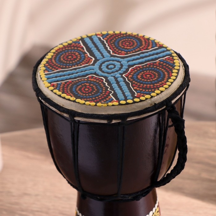 Сувенирный музыкальный инструмент Сувенирный музыкальный инструмент "Барабан Джембе Разноцветный" 13x13x24 см, МИКС