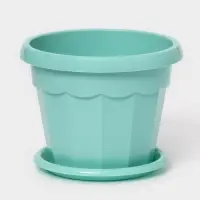 Горшок для цветов с поддоном Доляна &laquo;Эрика&raquo;, 0,7 л, цвет бирюзовый