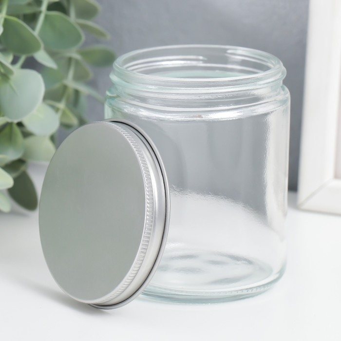 Банка для свечей стекло с крышкой  Банка для свечей стекло с крышкой "Прозрачная" 8,8х7х7 см