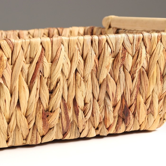 Корзина с ручками Корзина с ручками "Золотистый колос", 38,7 х 27,3 х 12,7 см, водный гиацинт