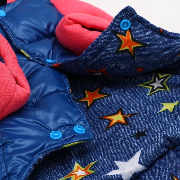 Комбинезон "Эльф", размер 12 (ДС 28 см, ОГ 38 см, ОШ 27 см), розово-синий