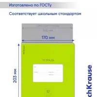 Тетрадь 12 листов в клетку ErichKrause &laquo;Классика&raquo; Bright, обложка мелованный картон, зелёная