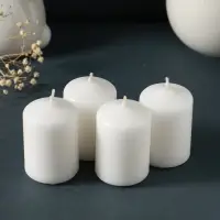 Свеча-цилиндр 4х6 см, 70 гр (набор 4 шт) белый Свеча-цилиндр 4х6 см, 70 гр (набор 4 шт) белый