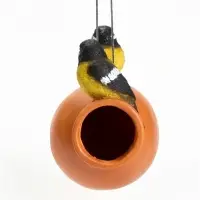 Садовая фигура - кормушка из полистоуна &laquo;Кувшин с птичками&raquo;, подвесная, 18&times;15&times;21 см, МИКС