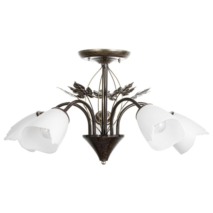 Люстра "Сусана" 5х15Вт Е27 коричневый/золото 58х58х32см BayerLux