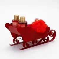 Подарочный набор новогодний в санях: 2 геля для душа, соль для ванны и мочалка, URAL LAB Подарочный набор новогодний в санях: 2 геля для душа, соль для ванны и мочалка, URAL LAB