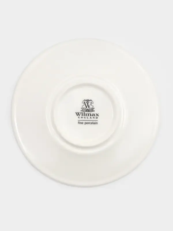 Кофейная пара Wilmax, 2 предмета: кружка 100 мл, блюдце d=13 см, фарфор, белая