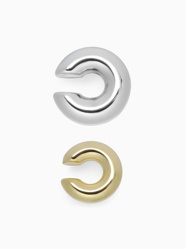 Серьги «Каффы» набор 2 шт, бублики, цвет золото с серебром