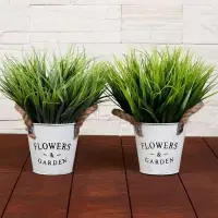 Искусственный цветок в горшке &laquo;Садовый рай&raquo;, осока, 11&times;22 см, МИКС