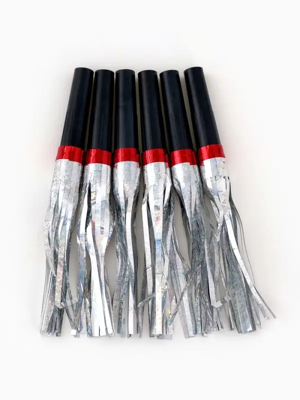 Карнавальный язычок «Дождик» серебряный, 6 шт