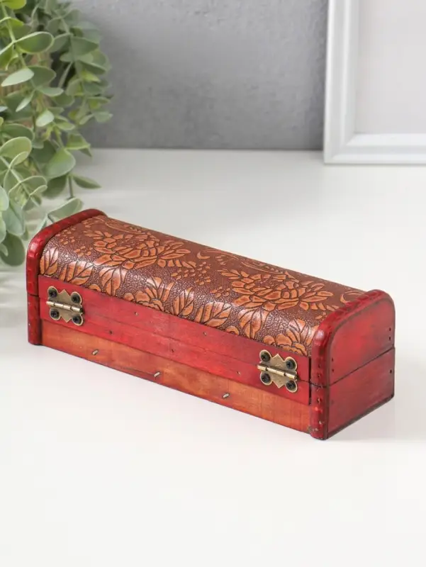 Шкатулка - купюрница дерево &laquo;Цветы&raquo;, для денег, украшений, 6.5&times;20&times;7 см