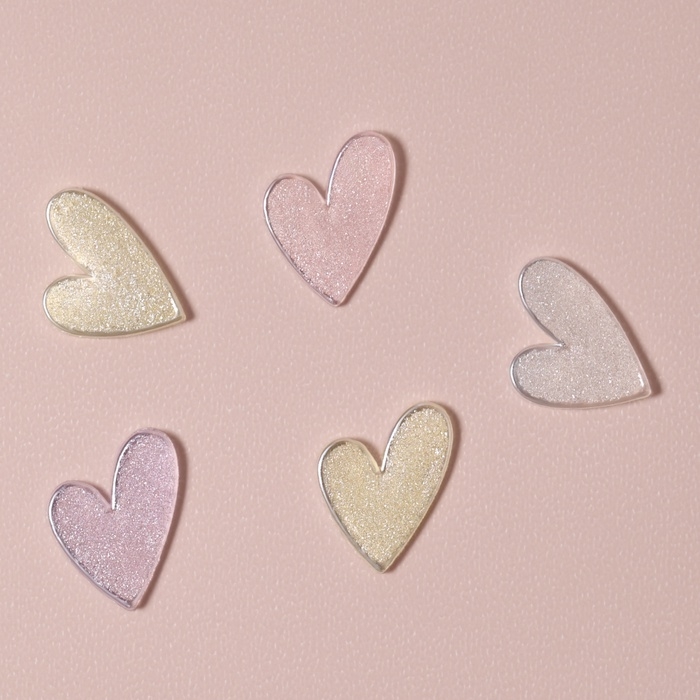 Фигурки для дизайна ногтей &laquo;Сахарные сердечки&raquo;, объёмные, разноцветные