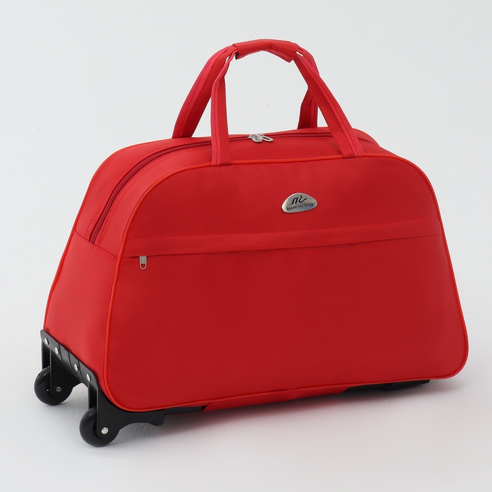 Сумка дорожная на колёсах, наружный карман, цвет красный Сумка дорожная на колёсах, наружный карман, цвет красный