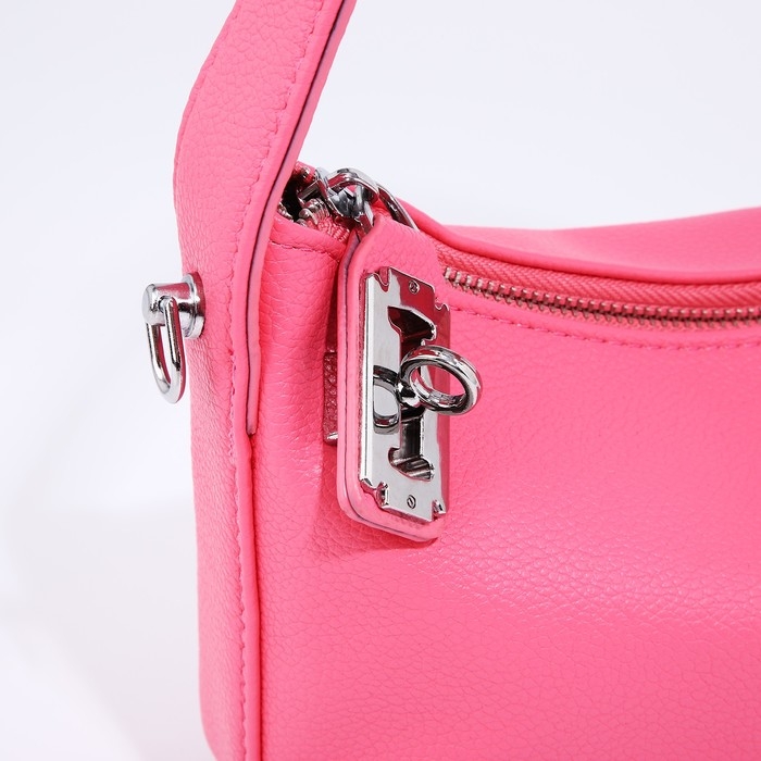 Сумка-багет на молнии, цепочка, цвет розовый Сумка-багет на молнии, цепочка, цвет розовый