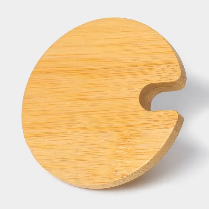 Крышка для ёмкостей Доляна, d=6 см, с ручкой, бамбук Крышка для ёмкостей Доляна, d=6 см, с ручкой, бамбук