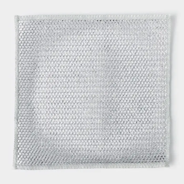 Сетка для мытья посуды узелковая, металлическая, однослойная, 5 шт., 19&times;19 см