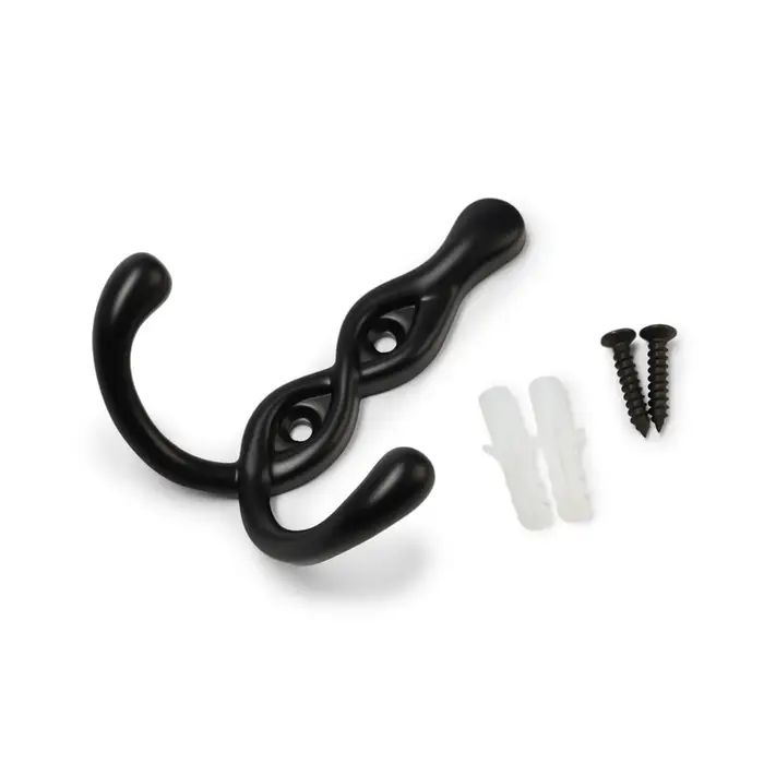 Крючок мебельный CAPPIO PIGTAIL, двухрожковый, цвет черный