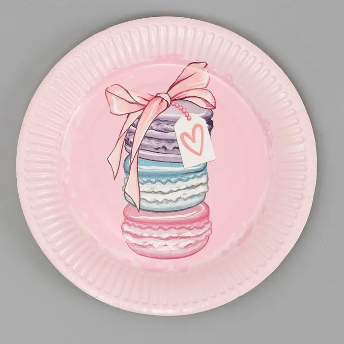 Тарелка одноразовая бумажная «Пироженки», 18 см