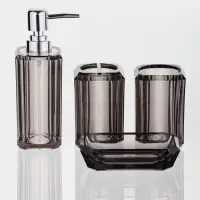 Набор для ванной "Кристалл" 4 предмета (дозатор, 2 стакана, мыльница)