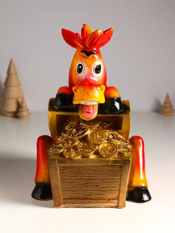 Копилка "Конь с сундуком" 27х18,5х23,5 см, цветной, гипс