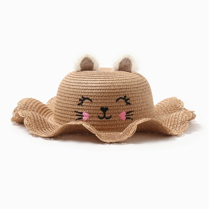 Шляпа для девочки MINAKU, р-р 50, цвет светло-коричневый Шляпа для девочки MINAKU, р-р 50, цвет светло-коричневый