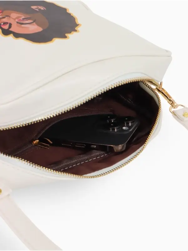 Сумка женская на молнии TEXTURA, 22&times;8&times;17 см, с цветным принтом, белая