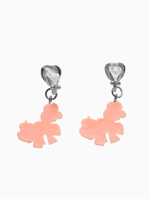 Серьги-клипсы детские  Серьги-клипсы детские "Выбражулька" единорог с сердцем кристалл, цветные