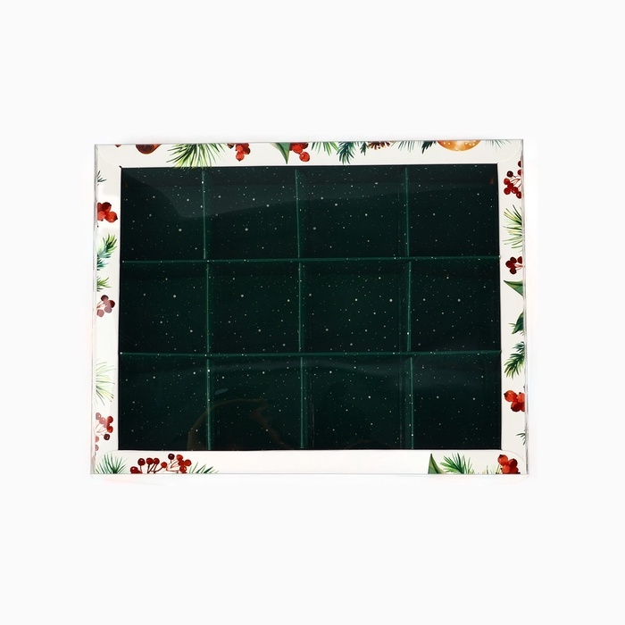 Коробка под 12 конфет с ячейками «Сладкого Нового года!», 14.5 х 18.5 х 3 см Коробка под 12 конфет с ячейками «Сладкого Нового года!», 14.5 х 18.5 х 3 см