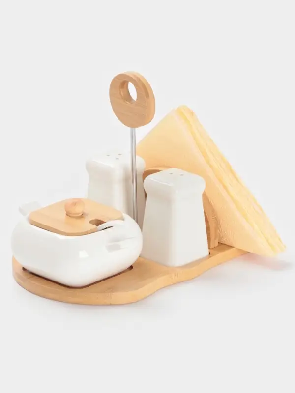 Набор для специй BellaTenero &laquo;Сиена&raquo;, 4 предмета, на подставке, керамика, белый