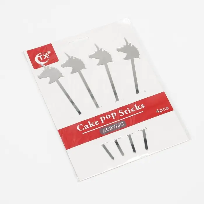 Набор топперов для торта &laquo;Единороги, 4 шт., серебристые