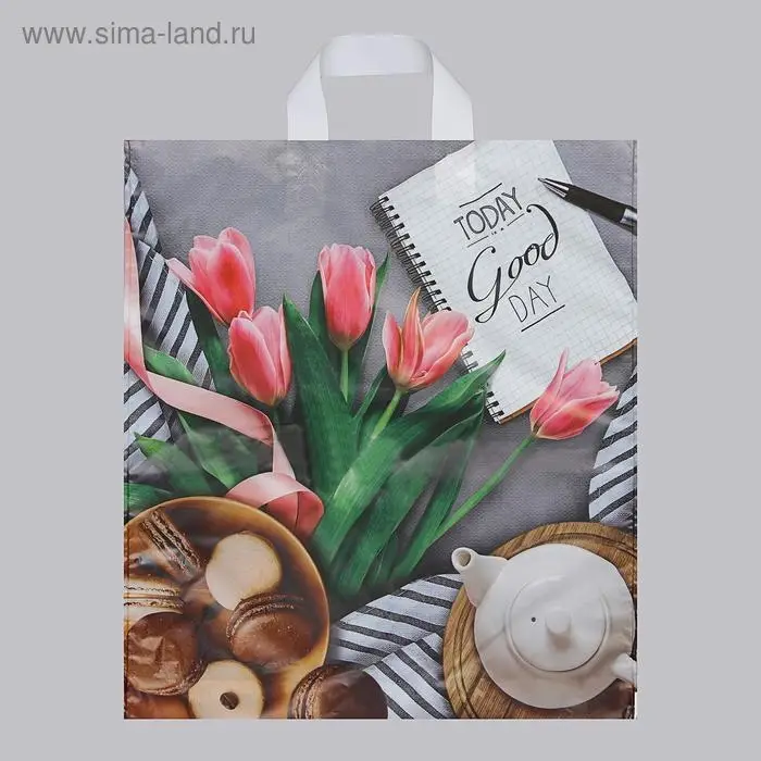 Пакет «Завтрак», полиэтиленовый с петлевой ручкой, 38×42 см, 40 мкм Пакет «Завтрак», полиэтиленовый с петлевой ручкой, 38×42 см, 40 мкм