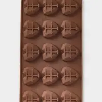 Форма для конфет и шоколада Доляна &laquo;Холодное сердце&raquo;, 20.5&times;10&times;1.5 см, 15 ячеек, силикон, коричневая