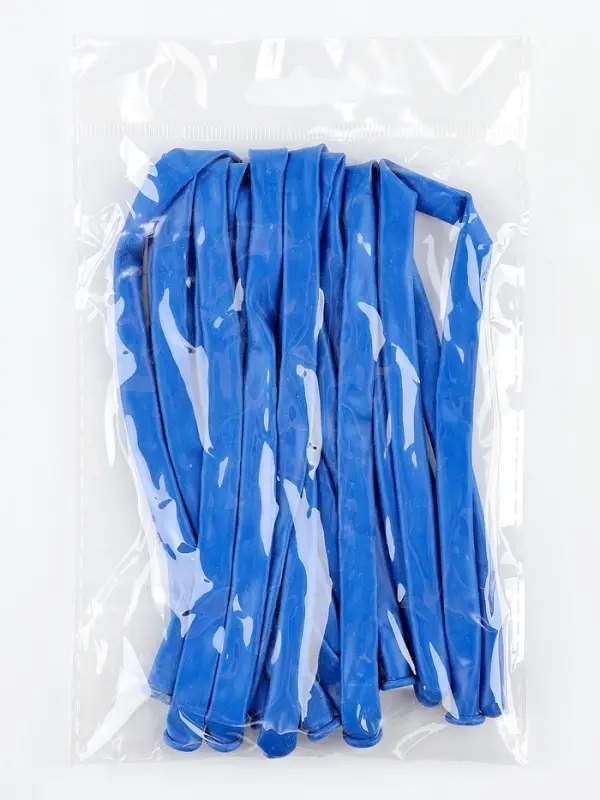 Воздушные шары для моделирования 125 см, d=5 см, 10 шт., синие Воздушные шары для моделирования 125 см, d=5 см, 10 шт., синие