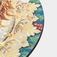 Доска разделочная сувенирная Дарим Красиво «Символ года. Богатства», d=25.5 см, дерево, разноцветная