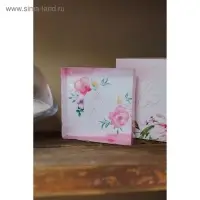 Коробка для печенья, кондитерская упаковка с пластиковой крышкой, Happy time, 15&times;15&times;3 см